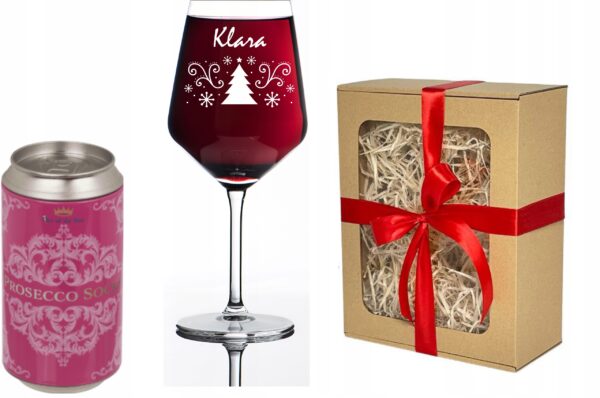 Kieliszek do wina z grawerem skarpetki w puszce prezent dla niej Święta