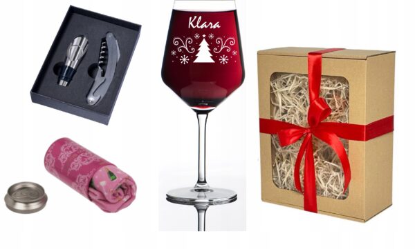 Kieliszek do wina z grawerem skarpetki w puszce prezent dla niej Święta