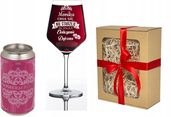Kieliszek do wina z grawerem skarpetki w puszce prezent dla niej URODZINY