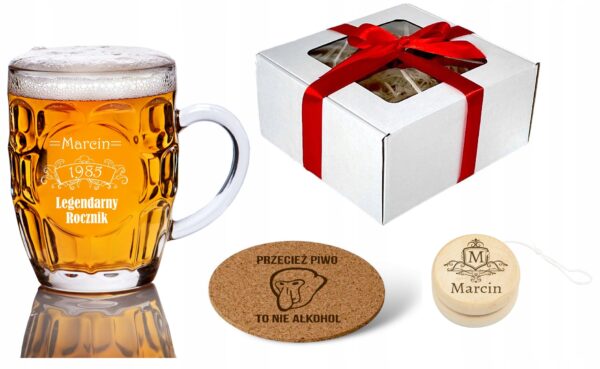 KUFEL DO PIWA z grawerem prezent DLA NIEGO urodziny DLA ŚWIADKA KAWALERSKI