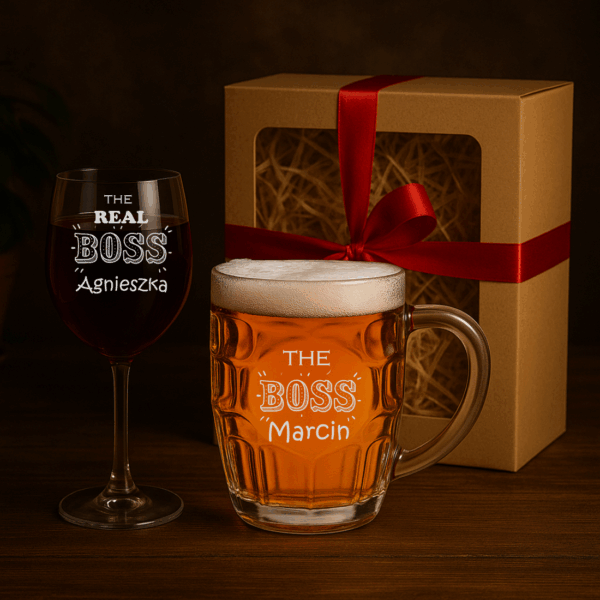 Kufel i kieliszek z grawerem Urodziny 18-99 w pudełku prezentowym Prezent