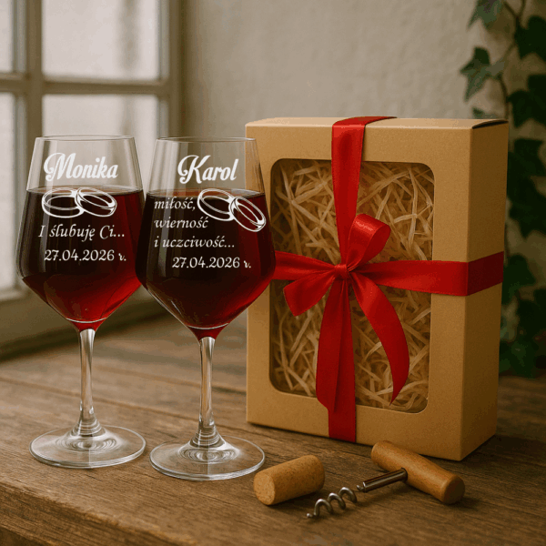 Kieliszki do wina GRAWER 530 ml PREZENT ŚLUB URODZINY ROCZNICA WALENTYNKI