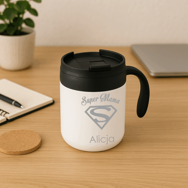 KUBEK TERMICZNY Z RĄCZKĄ GRAWER PERSONALIZOWANY!
