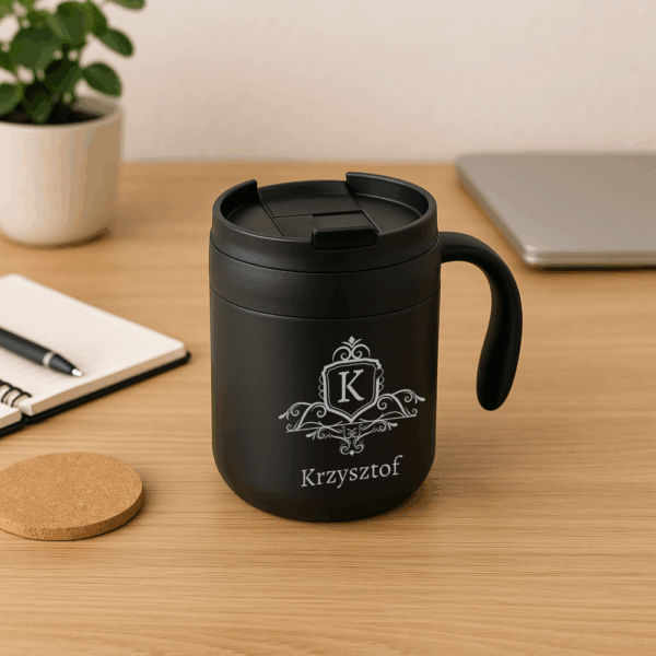 KUBEK TERMICZNY Z RĄCZKĄ GRAWER PERSONALIZOWANY!