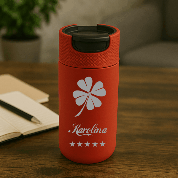 KUBEK TERMICZNY TERMOS GRAWER Z GRAWEREM LOGO PREZENT DZIEŃ KOBIET URODZINY