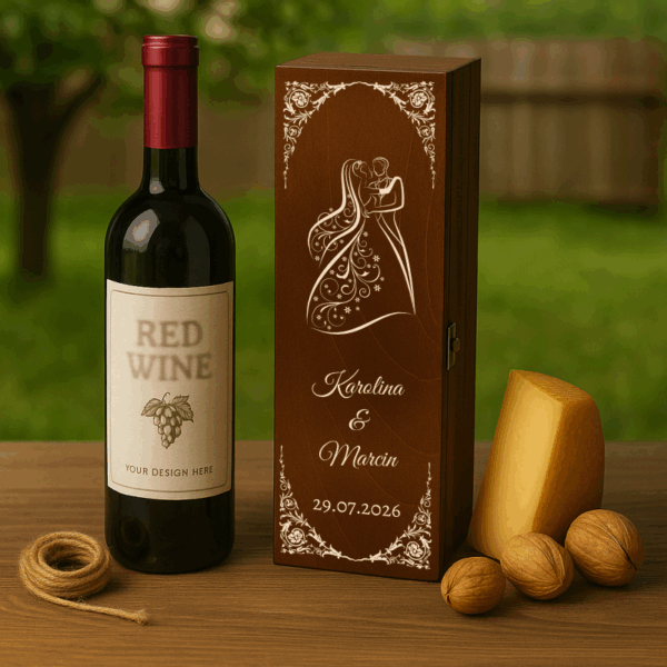 SKRZYNKA PUDEŁKO NA WINO Z GRAWEREM! ŚLUB ROCZNICA ŚLUBU URODZINY