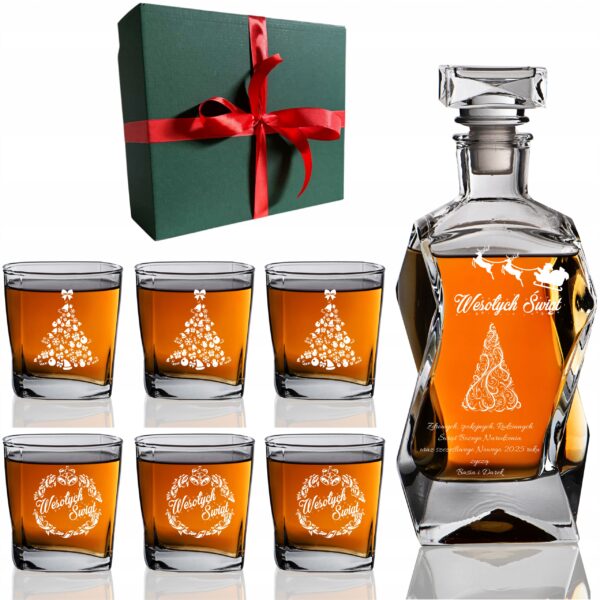 KARAFKA 6 SZKLANEK Z GRAWEREM PREZENT NA ŚWIĘTA BARBÓRKA