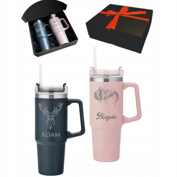 Kubek termiczny z grawerem Personalizowany Prezent Walentynki Dzień Kobiet