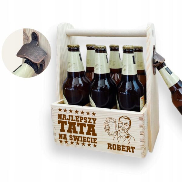 NOSIDŁO NA PIWO Z GRAWEREM PREZENT DLA ŚWIADKA URODZINY 18-99 DLA TATY