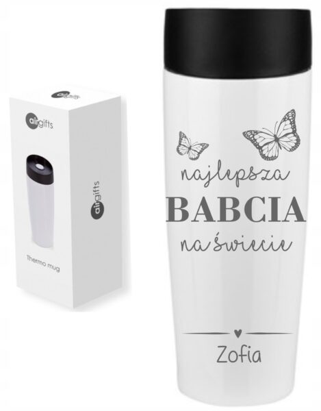 KUBEK TERMICZNY TERMOS Z GRAWEREM PERSONALIZOWANY PREZENT DLA NIEJ