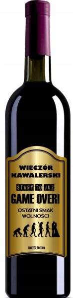 ETYKIETA NAKLEJKA NA BUTELKĘ WIECZÓR KAWALERSKI