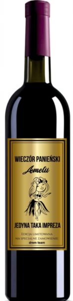 ETYKIETA NAKLEJKA NA BUTELKĘ WIECZÓR PANIEŃSKI