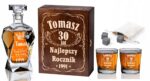 SKRZYNKA KARAFKA SZKLANKI DO WHISKY Z GRAWEREM PREZENT URODZINY 18-99