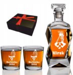 KARAFKA 2 SZKLANKI Z GRAWEREM PREZENT DZIEŃ GÓRNIKA ŚWIĘTA BARBÓRKA