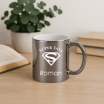 Kubek ceramiczny srebrny z grawerem