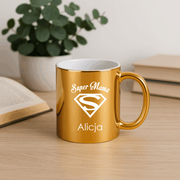 KUBEK Z NADRUKIEM GRAWER PREZENT ZŁOTY DUŻY 350 ML