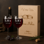 SKRZYNKA + KIELISZKI Z GRAWEREM ŚLUB URODZINY