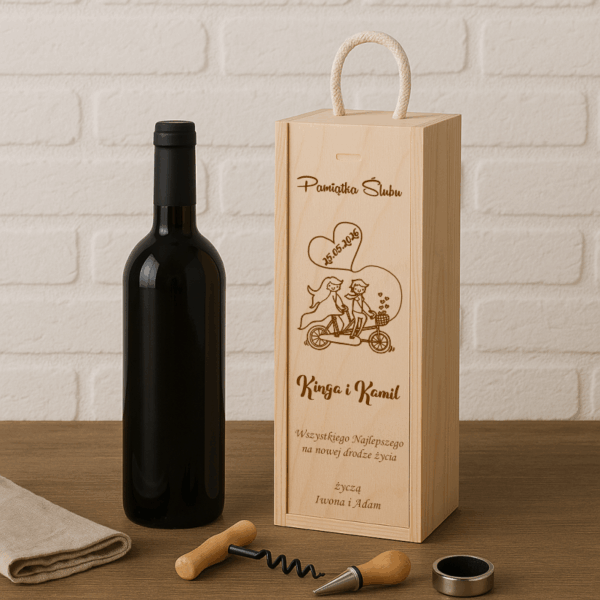 SKRZYNKA PUDEŁKO NA WINO Z GRAWEREM! DUŻY WYBÓR!