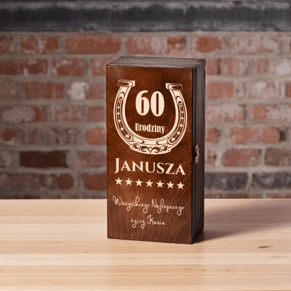 SKRZYNKA NA BUTELKĘ KARAFKĘ Z GRAWEREM!