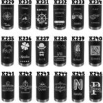 czarna butelka z grawerem