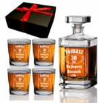 KARAFKA 4 SZKLANKI Z GRAWEREM DO WHISKY PREZENT DLA NIEGO ŚWIĘTA URODZINY