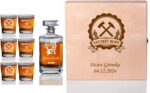 SKRZYNKA KARAFKA SZKLANKI DO WHISKY GRAWER DZIEŃ GÓRNIKA ŚWIĘTA BARBÓRKA