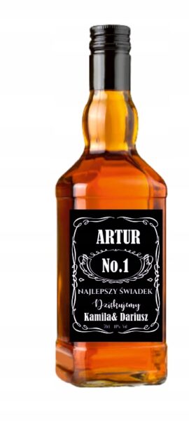 ETYKIETA NAKLEJKA NA BUTELKĘ DLA ŚWIADKA ŚLUB