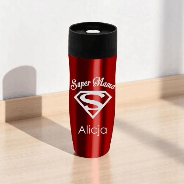Kubek Termiczny czerwony 350 ml na Dzień Mamy