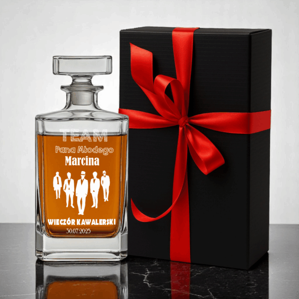 KARAFKA DO WHISKY Z GRAWEREM WIECZÓR KAWALERSKI PREZENT DLA NIEGO