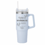 Kubek Termiczny błękitny 880 ml z grawerem + słomka 1-Photoroom