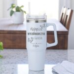 Kubek termiczny ze słomką i z grawerem 880 ml