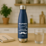 KUBEK BUTELKA TERMICZNY Z GRAWEREM PERSONALIZOWANY NIEBIESKA na Dzień Ojca