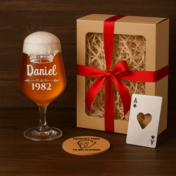 SZKLANKA KUFEL POKAL DO PIWA Z GRAWEREM URODZINY