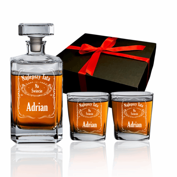 KARAFKA 2 SZKLANKI Z GRAWEREM DO WHISKY dla taty na dzień ojca