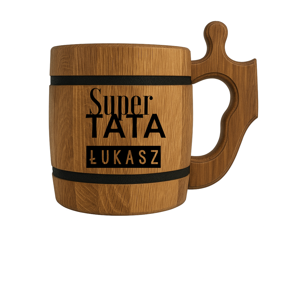 Kufel Drewniany z Grawerem na Dzień Ojca