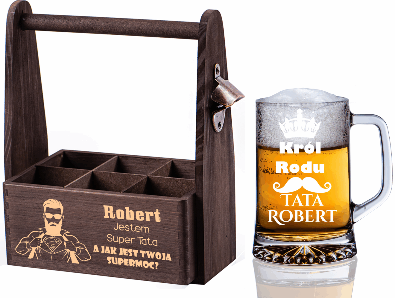 Nosidło na 6 piw z grawerem na Dzień Ojca 2