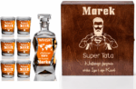 Skrzynka, Karafka i 6 Szklanek do Whisky z grawerem Na dzień Ojca