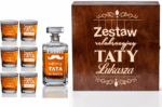 SKRZYNKA KARAFKA SZKLANKI DO WHISKY Z GRAWEREM DLA TATY NA DZIEŃ OJCA