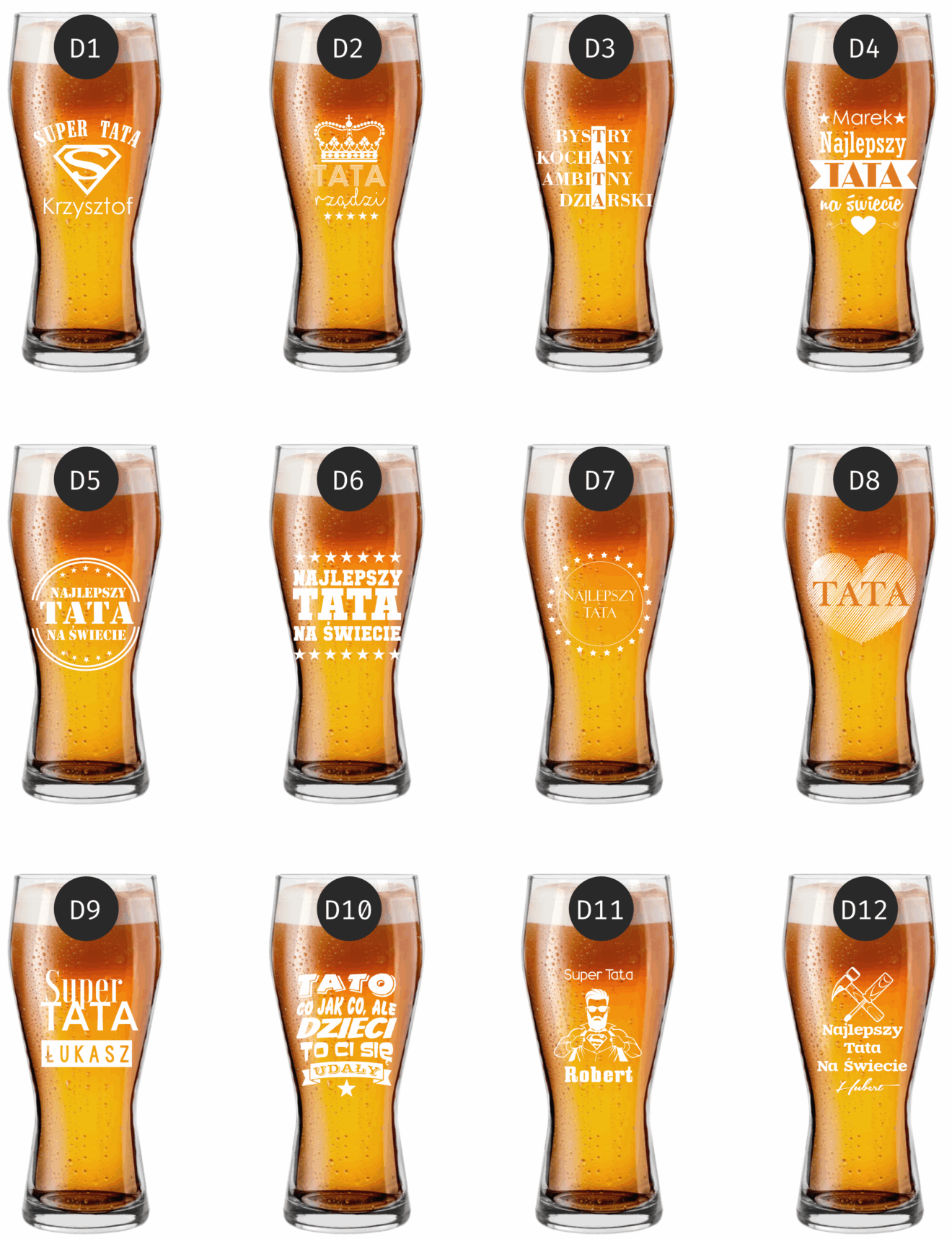 Szklanka do piwa z Grawerem Dzień Ojca