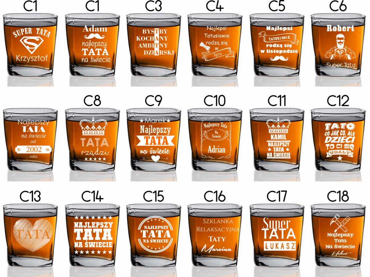 Szklanka do whisky z grawerem na dzień Ojca