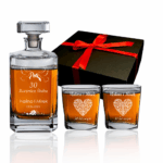 Karafka 2 Szklanki do Whisky z grawerem Rocznica Ślubu