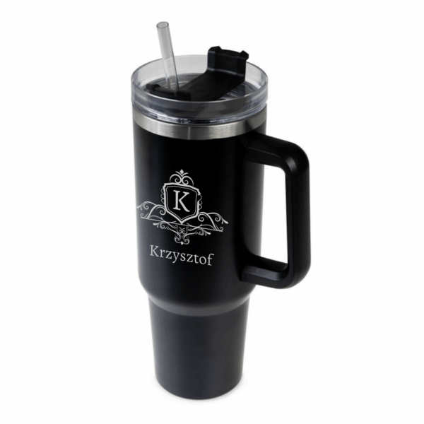 KUBEK TERMICZNY Z GRAWEREM 1200 ml Czarny