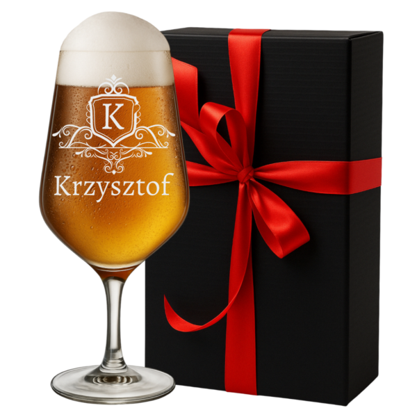 Szklanka Pokal do Piwa z Grawerem Kufel