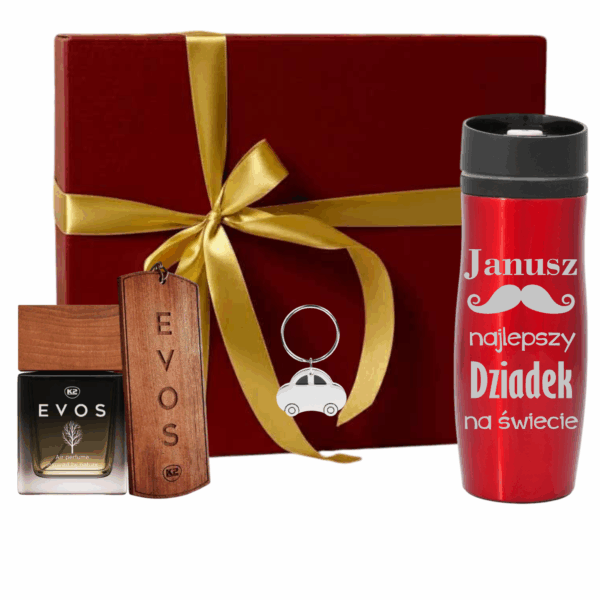 Kubek Termiczny z GRAWEREM Perfumy Brelok Zawieszka ZESTAW PREZENTOWY