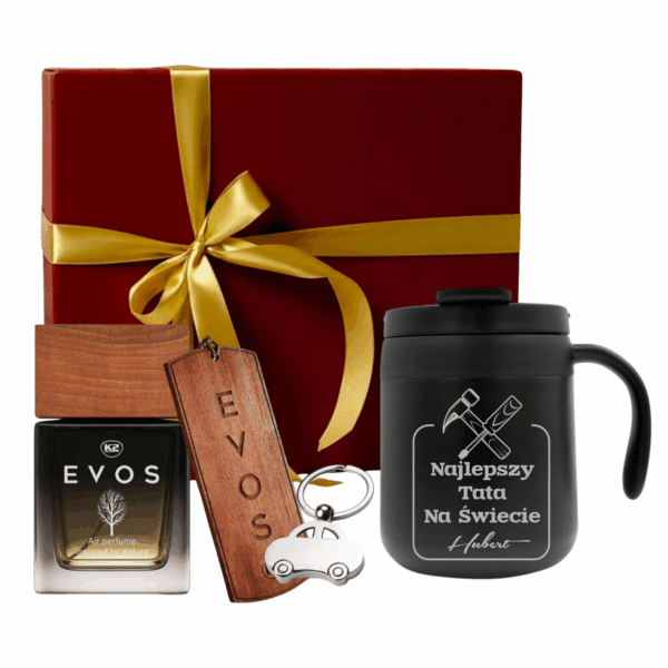 Kubek Termiczny z GRAWEREM Perfumy Brelok Zawieszka ZESTAW PREZENTOWY